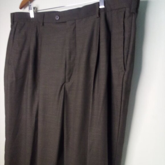 John Henry Pants Men 42 x 30 Pleated Roll Hem Brown - Picture 6 of 14